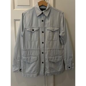 Lauren Ralph Lauren Jeans Co Light Wash Blue Denim Field Utility Jacket Womens L